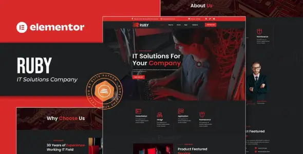 Ruby – IT Solutions Company Elementor Template Kit